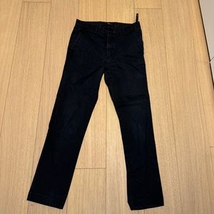 THEORY MENS SIZE30 ZAINE DARK CHARCOAL STRAIGHT LEG PERFORMANCE CHINO PANT